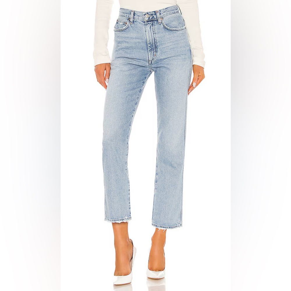 Agolde Pinch Waist High Rise Kick Jeans in Riptide